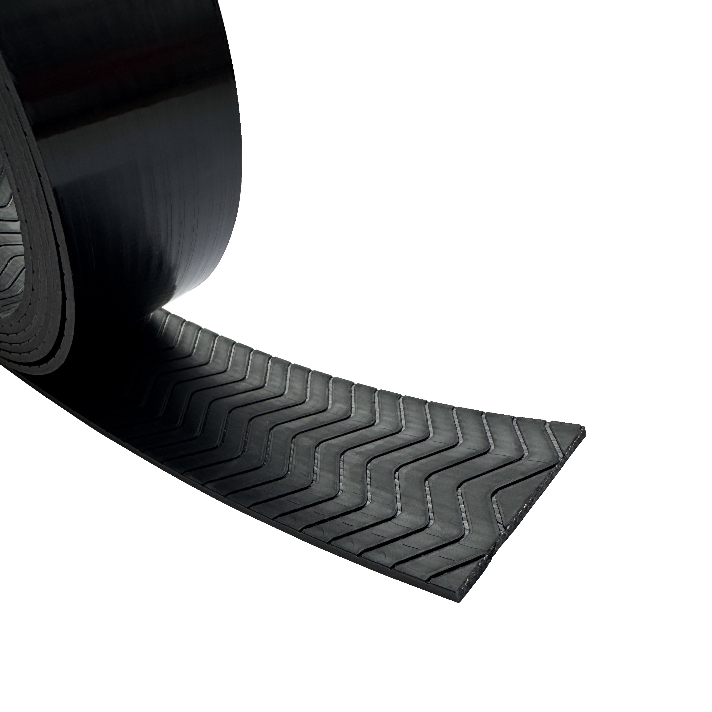 5.电梯曳引带黑色平带单面带花纹 Elevator Traction Black Flat Belt with Single-sided V shaped