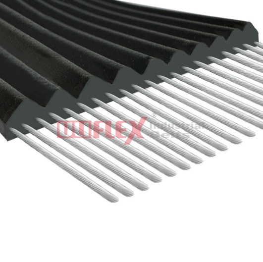 Latest Elevator Traction Grey Flat Steel Belt 50mm Width 20-Core with Single-sided PV Groove 