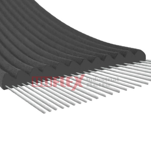 Latest Elevator Traction Grey Flat Belt 60mm Width 24-Core with Single-sided PV Groove