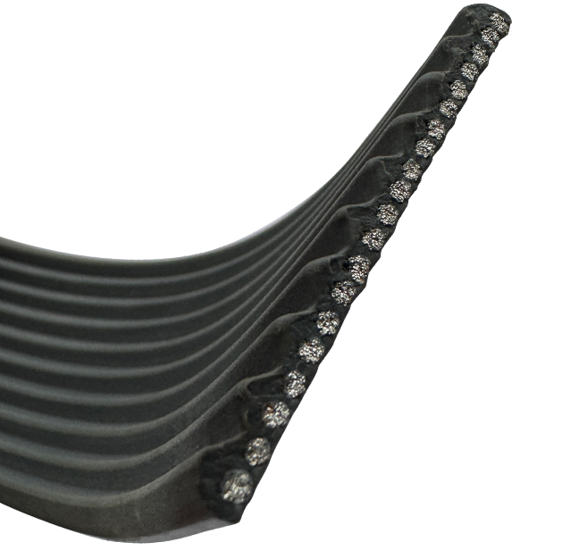 Elevator Traction Grey Flat Steel Belt 50mm Width 20-Core with single-sided PV groove
