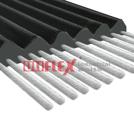 High Quality Pu Elevator Traction Grey Belt 30mm Width 12-Core with Single-sided PV Groove
