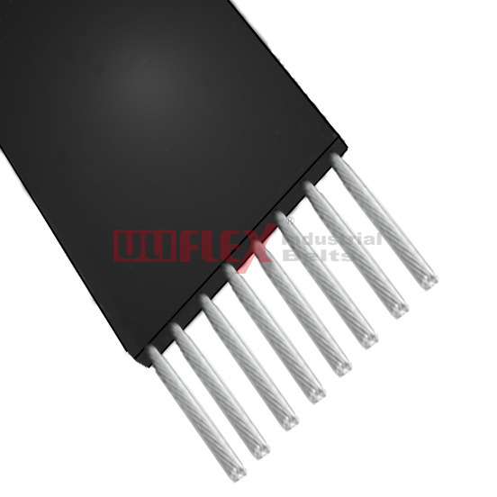 Latest Pu Elevator Traction Black Flat Steel Belt 25mm Width 8-Core